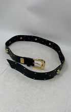 Load image into Gallery viewer, Michael Kors Womens Black Leather Studded Adjustable Western Belt
