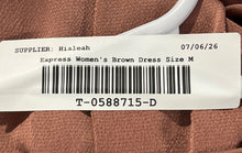 Load image into Gallery viewer, Express Womens Brown Long Sleeve Surplice Neck Mini Wrap Dress Size Medium
