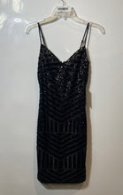 Load image into Gallery viewer, Express Womens Black Sleeveless Sequin Party Cocktail Mini Dress Sz 4 With Tags

