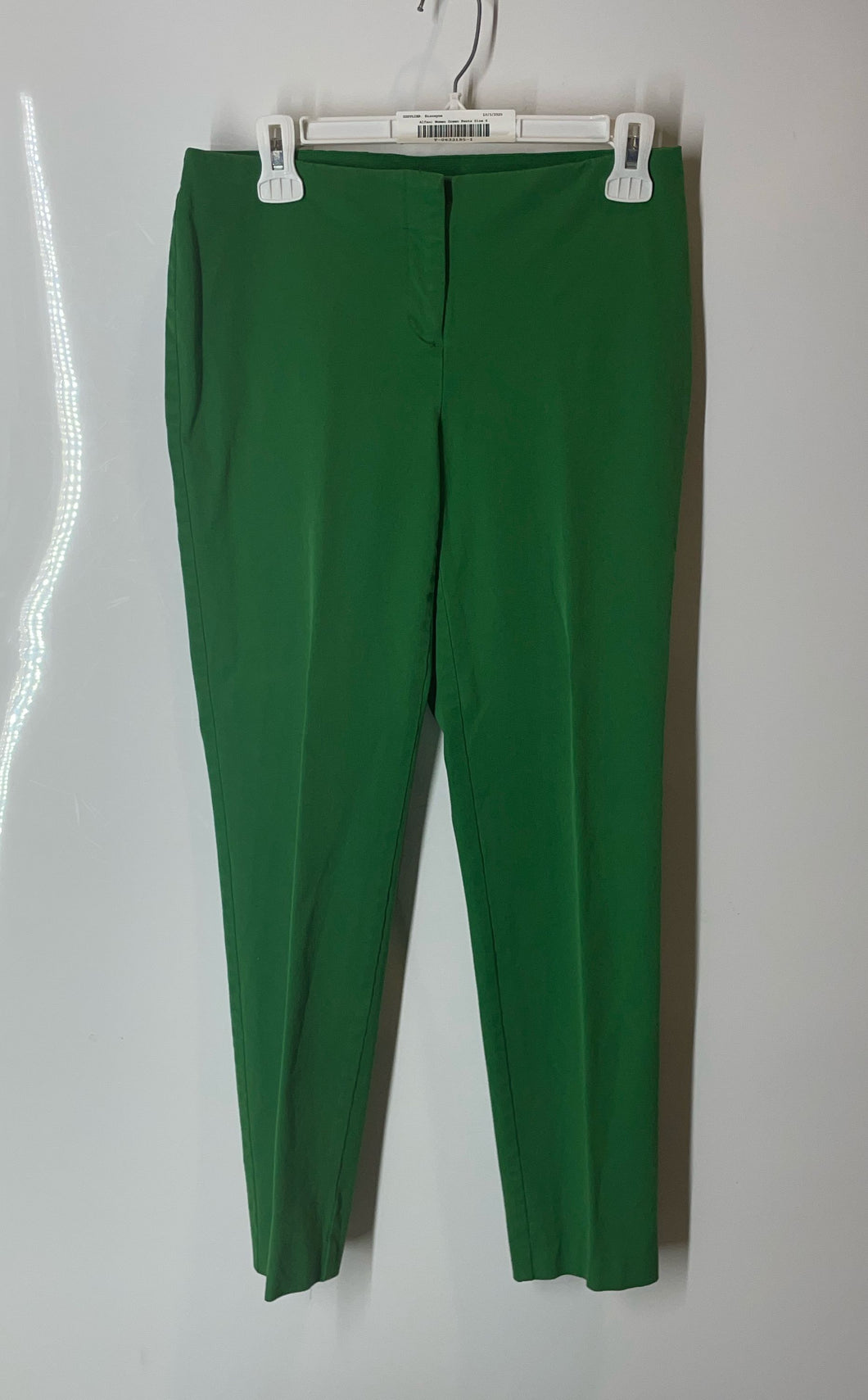 Alfani Womens Green Flat Front Straight Leg Slim Fit Trouser Pants Size 6