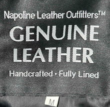 Load image into Gallery viewer, Napoline Mens Black Genuine Leather Long Sleeve Bomber Jacket Size Medium
