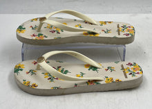 Load image into Gallery viewer, Authentic Tory Burch Womens White Yellow Floral Flat Flip Flop Sandals Size 5M
