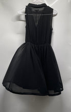 Load image into Gallery viewer, H&amp;M Womens Black Sleeveless Collared Button Front Short Fit &amp; Flare Dress Size 6
