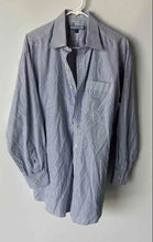 Load image into Gallery viewer, Tommy Hilfiger Mens White Blue Printed Long Sleeve Collared Dress Shirt Size L
