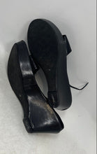 Load image into Gallery viewer, Franco Sarto Womens Black Leather Buckle Wedge Ankle Strap Sandals Size 7 M
