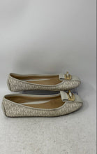 Load image into Gallery viewer, Michael Kors Womens Gloria Beige Monogram Buckle Slip-On Ballet Flats Size 9M
