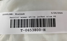 Load image into Gallery viewer, Baccini Womens White Full Zip Long Sleeve Pockets Motorcycle Jacket Sz PS W/Tag
