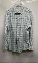 Load image into Gallery viewer, Michael Kors Mens Blue Printed Cotton Long Sleeve Dress Shirt Size XL 17 34-35
