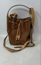 Load image into Gallery viewer, Vincent Van Gogh Womens Brown Leather Adjustable Strap Drawstring Bucket Bag

