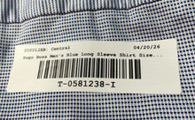 Load image into Gallery viewer, Hugo Boss Mens Blue Striped Sharp Fit Long Sleeve Dress Shirt Size 15.5
