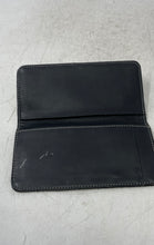 Load image into Gallery viewer, Coach Womens Black Signature Print Flap Mini Checkbook Cover Wallet
