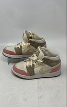 Load image into Gallery viewer, Nike Girls Air Jordan 1 Mid SE DJ0338-100 Beige &amp; Pink Basketball Shoes Size 5Y
