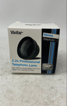 Load image into Gallery viewer, Vivitar Black 55mm HD Optics Multi Coated Auto Focus 2.2X Angles Telephoto Lens
