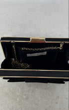Load image into Gallery viewer, Eva Mendes Womens Black Gold-Tone Chain Strap Rectangular Clutch Purse
