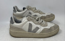 Load image into Gallery viewer, Veja Mens V-90 Gray White Leather Low Top Lace-Up Sneaker Shoes Size 10
