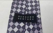 Load image into Gallery viewer, Bergamo New York Mens Purple Printed Adjustable Formal Designer Tie
