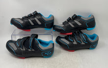 Load image into Gallery viewer, Lot Of 2 Pair Flywheel Womens Fly Fierce Black Gray Blue Cycling Shoes 36 W/Tag
