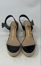 Load image into Gallery viewer, FRH Womens Rosalina Black Clear Wedge Platform Espadrille Sandals Size 8.5
