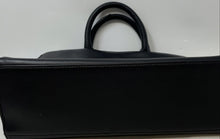 Load image into Gallery viewer, Michel Germain Womens Black Faux Leather Inner Pocket Zip-Around Satchel Purse
