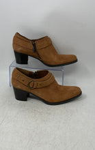 Load image into Gallery viewer, Bandolino Womens Brietta Brown Zipper Leather Block Heel Ankle Booties Size 7.5M
