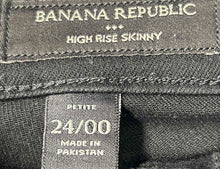 Load image into Gallery viewer, Banana Republic Womens Black Denim Pockets High Rise Skinny Leg Jeans Size 24/00
