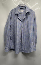Load image into Gallery viewer, Tommy Hilfiger Mens Blue White Plaid Long Sleeve Dress Shirt Size XL 17 34/35
