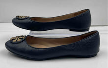 Load image into Gallery viewer, Authentic Tory Burch Womens Blue Leather Slip-On Ballet Flats Size 8.5 Damaged
