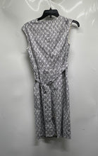 Load image into Gallery viewer, Ann Taylor Womens White Black Geometric Sleeveless Crew Neck Wrap Dress Size 2
