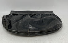 Load image into Gallery viewer, Saks Fifth Avenue Womens Black Leather Inner Pocket Zip Top Lined Clutch Bag
