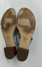 Load image into Gallery viewer, Michael Kors Womens Charlton Blue Leather Block Heel Slingback Sandals Size 9.5M
