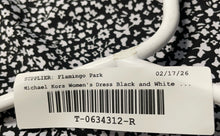 Load image into Gallery viewer, Michael Kors Womens Black And White Printed Short Sleeve Mini Dress Size P

