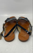 Load image into Gallery viewer, J. Crew Womens Black Crisscross Strap Flat Heel Slingback Sandals Size 8
