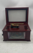 Load image into Gallery viewer, Vintage Brown Mr. Christmas Animated Ballroom Dancers Wooden Music Box Untested
