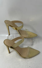 Load image into Gallery viewer, Alexandria Brandao Miami Womens Gold Open Toe Slip-On High Pump Heels Size 8
