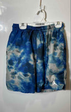 Load image into Gallery viewer, Air Jordan Boys Blue Tie-Dye Elastic Waist Drawstring Basketball Shorts Size M
