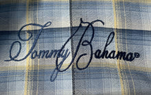 Load image into Gallery viewer, Tommy Bahama Mens Blue Plaid Silk Short Sleeve Collared Button-Up Shirt Size M
