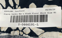 Load image into Gallery viewer, Pierre Cardin Mens Black Cotton Floral Print Button-Up Shirt Size XL
