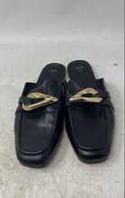 Load image into Gallery viewer, Zara Womens Black Leather Square Toe Slip-On Mules Sandals Size 38
