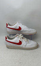 Load image into Gallery viewer, Nike Mens Court Vision Low DM7588-100 White Red Sneaker Shoes Size 10.5 No Laces
