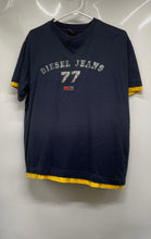 Load image into Gallery viewer, Diesel Mens Blue Yellow Cotton Short Sleeve Crew Neck Pullover T-Shirt Size M

