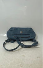 Load image into Gallery viewer, Stone Mountain Womens Blue Leather Outer Pocket Luxury Shoulder Handbag
