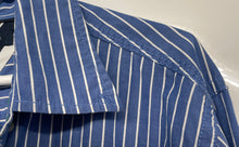 Load image into Gallery viewer, Tommy Hilfiger Mens Blue White Striped Cotton Long Sleeve Button-Up Shirt Size L
