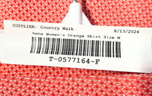 Load image into Gallery viewer, Bebe Womens Orange Textured Pull-On Side Slit Maxi Skirt Size Medium
