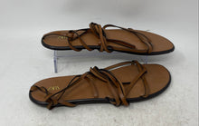 Load image into Gallery viewer, Zara Womens Brown Leather Open Toe Ankle Tie Gladiator Sandals Size 42
