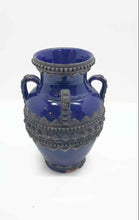 Load image into Gallery viewer, Moroccan Blue Ceramic Home Decorative Collectible Engraved Vase Damage Bottom
