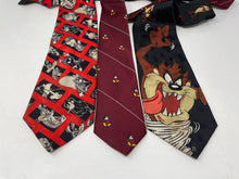 Load image into Gallery viewer, Lot Of 3 Pcs Assorted Looney Tunes Mens Multicolor Printed Designer Ties
