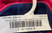 Load image into Gallery viewer, Calvin Klein Mens Red Quarter Zip Liquid Touch Pullover Sweater Size L
