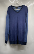 Load image into Gallery viewer, Brooks Brothers Mens Blue Silk Cotton Long Sleeve V-Neck Pullover Sweater Sz XXL
