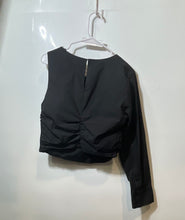 Load image into Gallery viewer, Zara Womens Black One-Shoulder Back Keyhole Ruched Blouse Top Size XL
