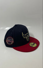 Load image into Gallery viewer, New Era Mens Red Black Chicago Bulls Adjustable Baseball Cap Size 7 1/4
